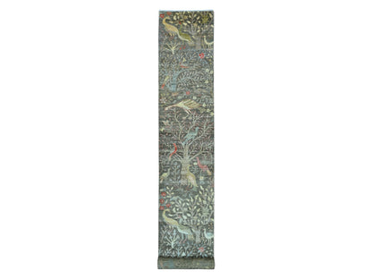 Brown 2'5" x 19'9" Oushak And Peshawar Hand knotted Wool Rug - Sku: O021636