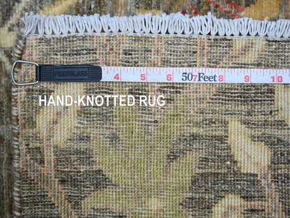 Brown 2'5" x 19'9" Oushak And Peshawar Hand knotted Wool Rug - Sku: O021636