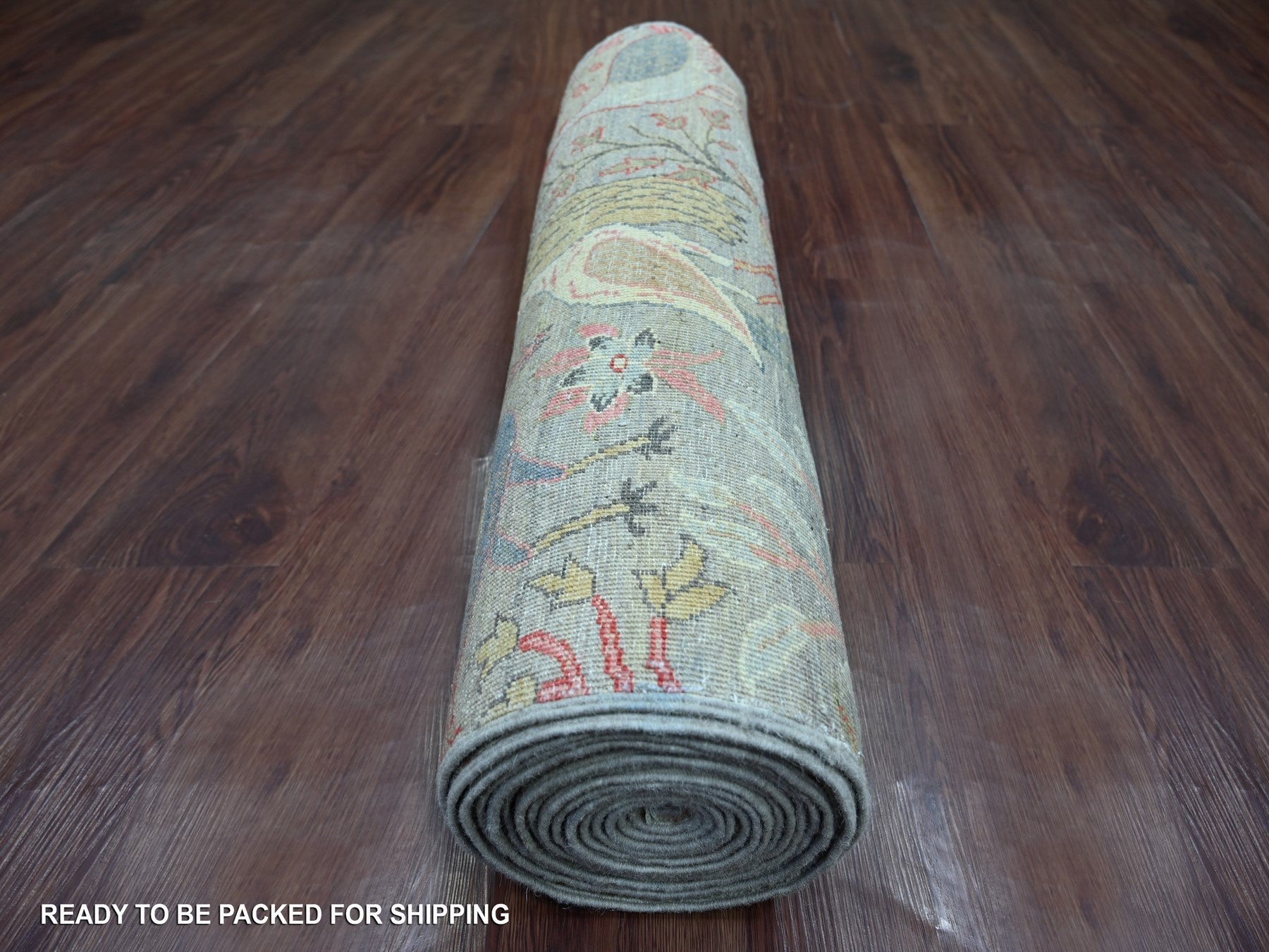 Peshawar Oushak hand-knotted wool runner in Gray, 2'11" x 21'4" — SKU O021638 (view 4)