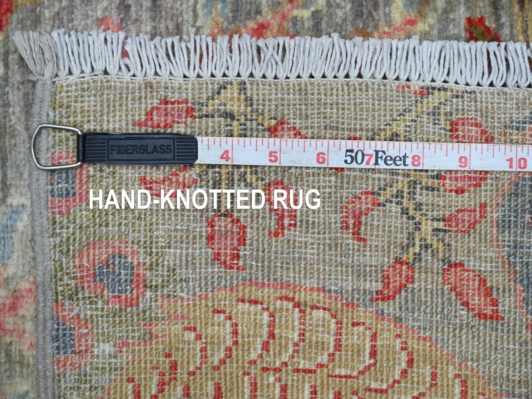 Peshawar Oushak hand-knotted wool runner in Gray, 2'11" x 21'4" — SKU O021638 (view 6)