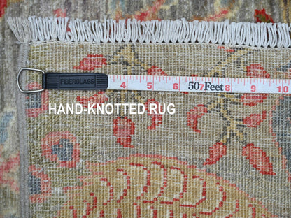 Peshawar Oushak hand-knotted wool runner in Gray, 2'11" x 21'4" — SKU O021638 (view 6)