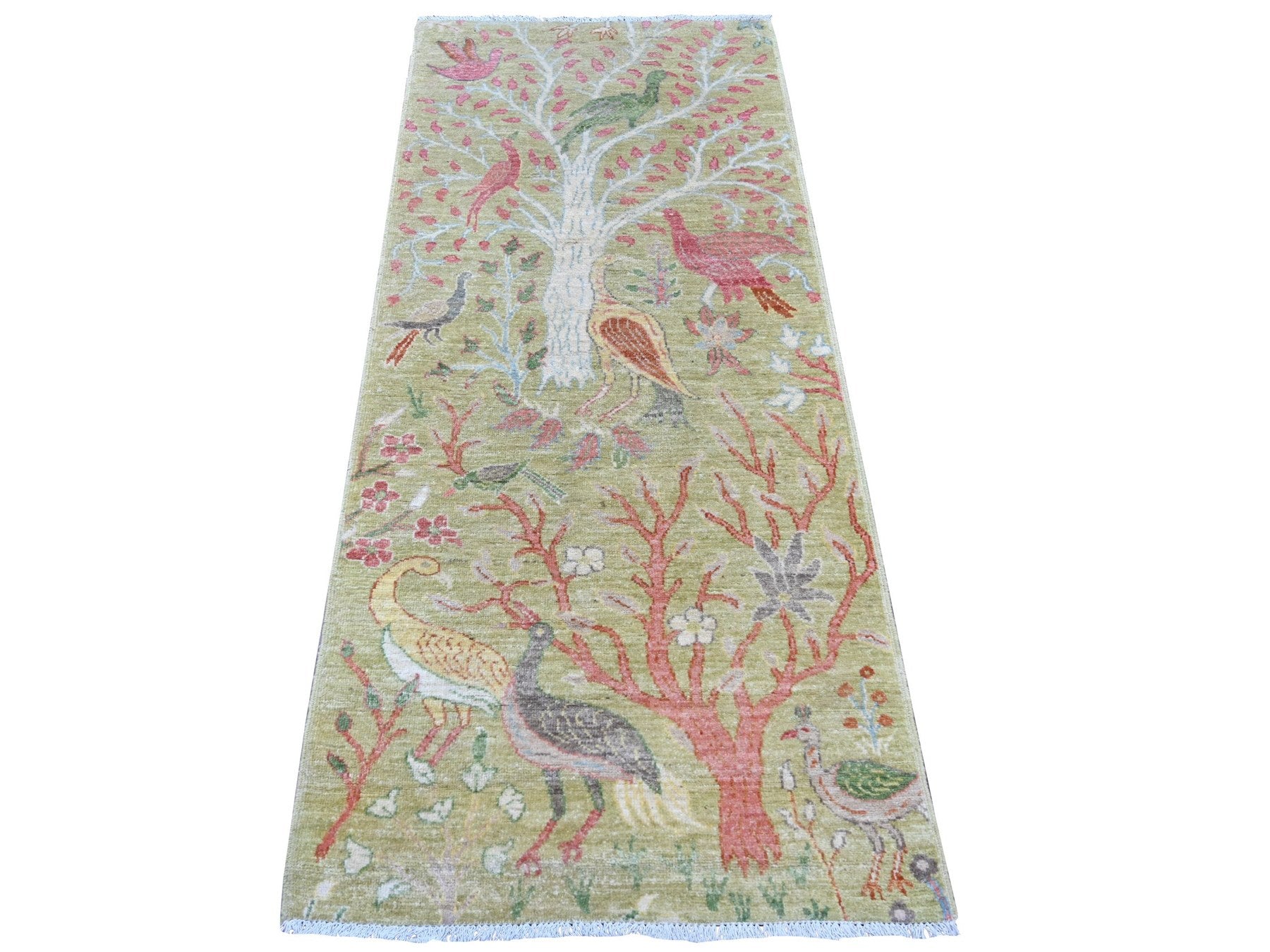 Green 2'7" x 5'11" Oushak And Peshawar Hand knotted Wool Rug - Sku: O021640