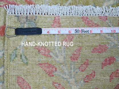Green 2'7" x 5'11" Oushak And Peshawar Hand knotted Wool Rug - Sku: O021640