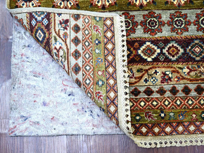 Brown 5'0" x 6'11" Tribal & Geometric Hand knotted Wool Rug - Sku: O021645