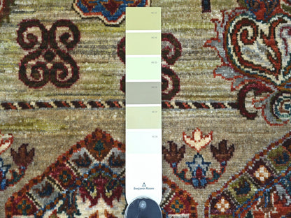 Brown 5'0" x 6'11" Tribal & Geometric Hand knotted Wool Rug - Sku: O021645