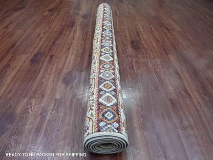 Brown 5'0" x 6'11" Tribal & Geometric Hand knotted Wool Rug - Sku: O021645