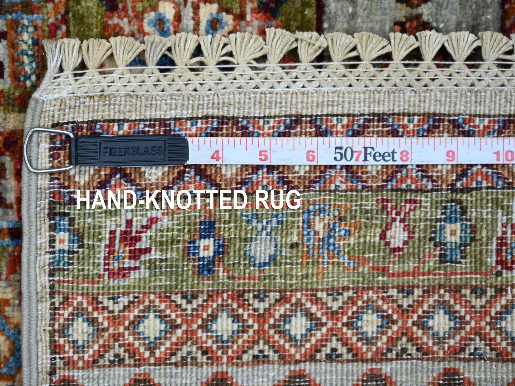 Kazak Tribal & Geometric hand-knotted wool rug in Brown, 5' x 6'11" — SKU O021645 (view 6)