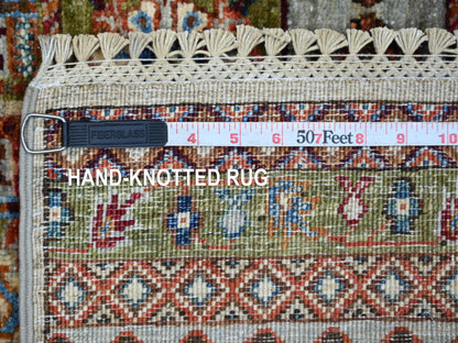 Kazak Tribal & Geometric hand-knotted wool rug in Brown, 5' x 6'11" — SKU O021645 (view 6)