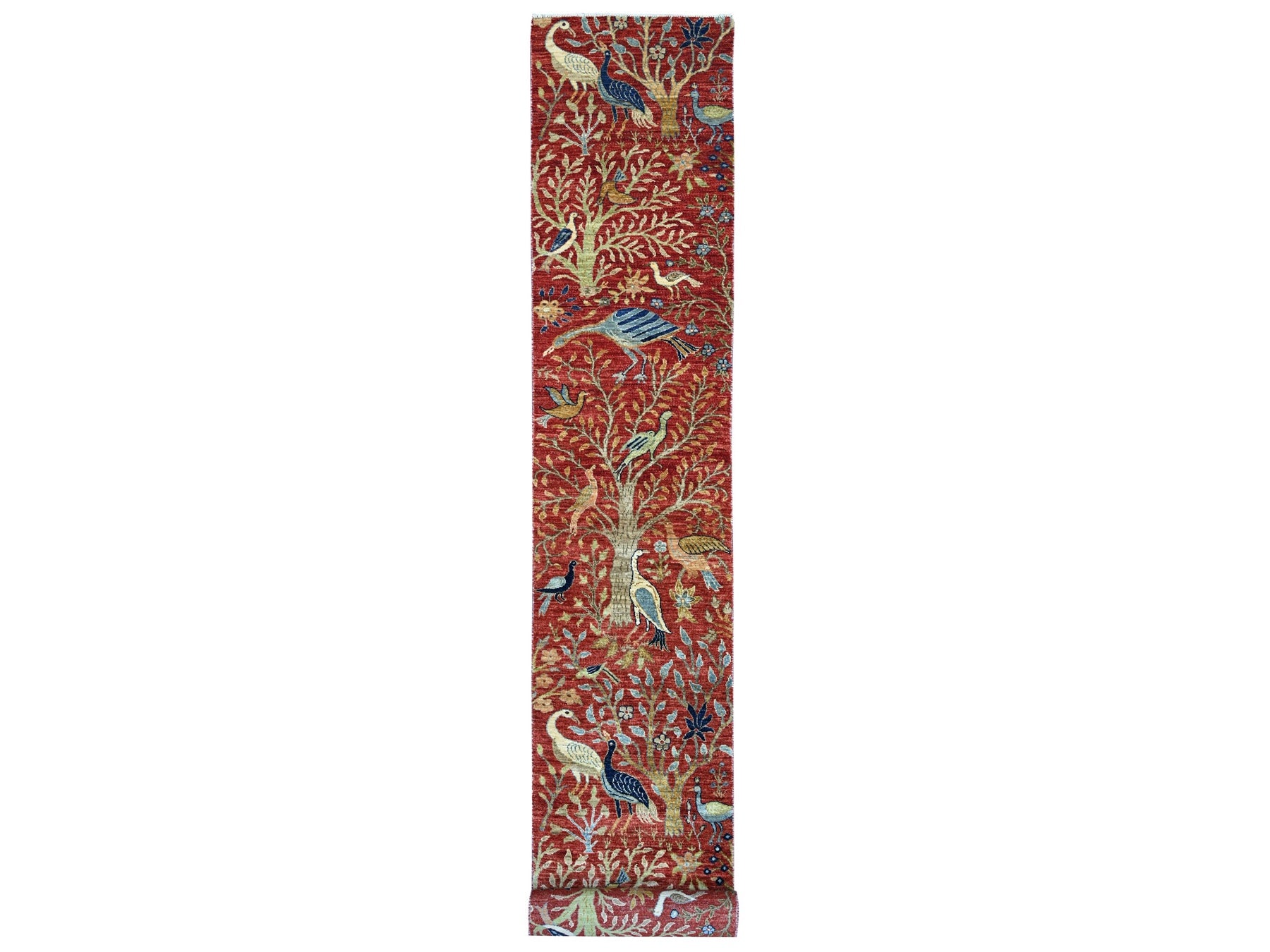 Peshawar Oushak hand-knotted wool runner in Red, 2'7" x 19'9" — SKU O021647