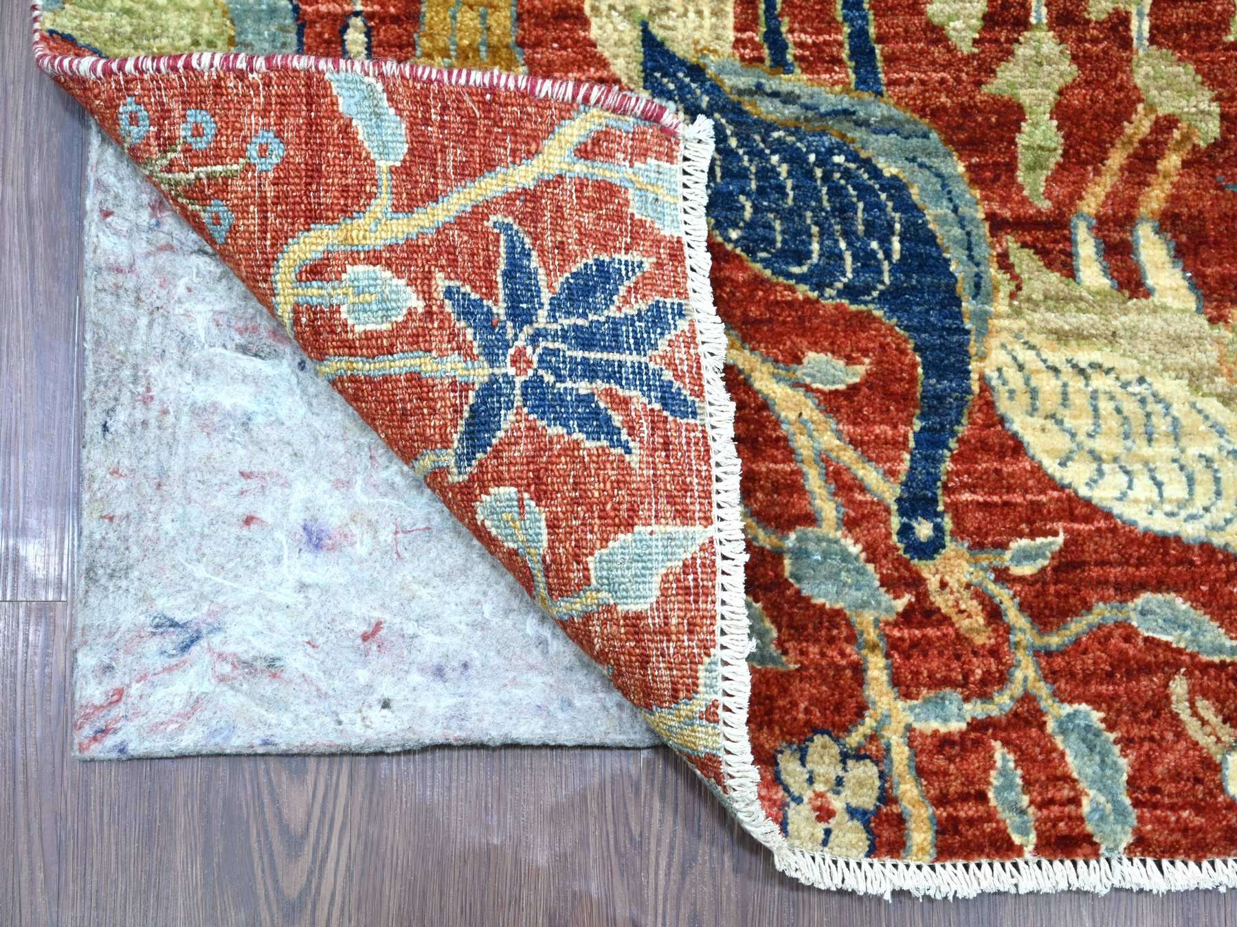Red 2'7" x 19'9" Oushak And Peshawar Hand knotted Wool Rug - Sku: O021647