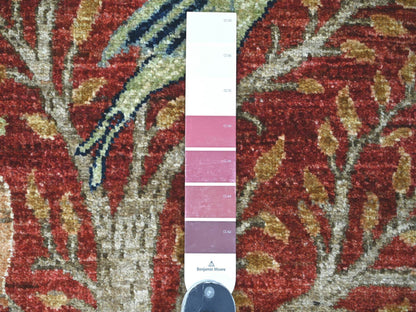 Peshawar Oushak hand-knotted wool runner in Red, 2'7" x 19'9" — SKU O021647 (view 3)