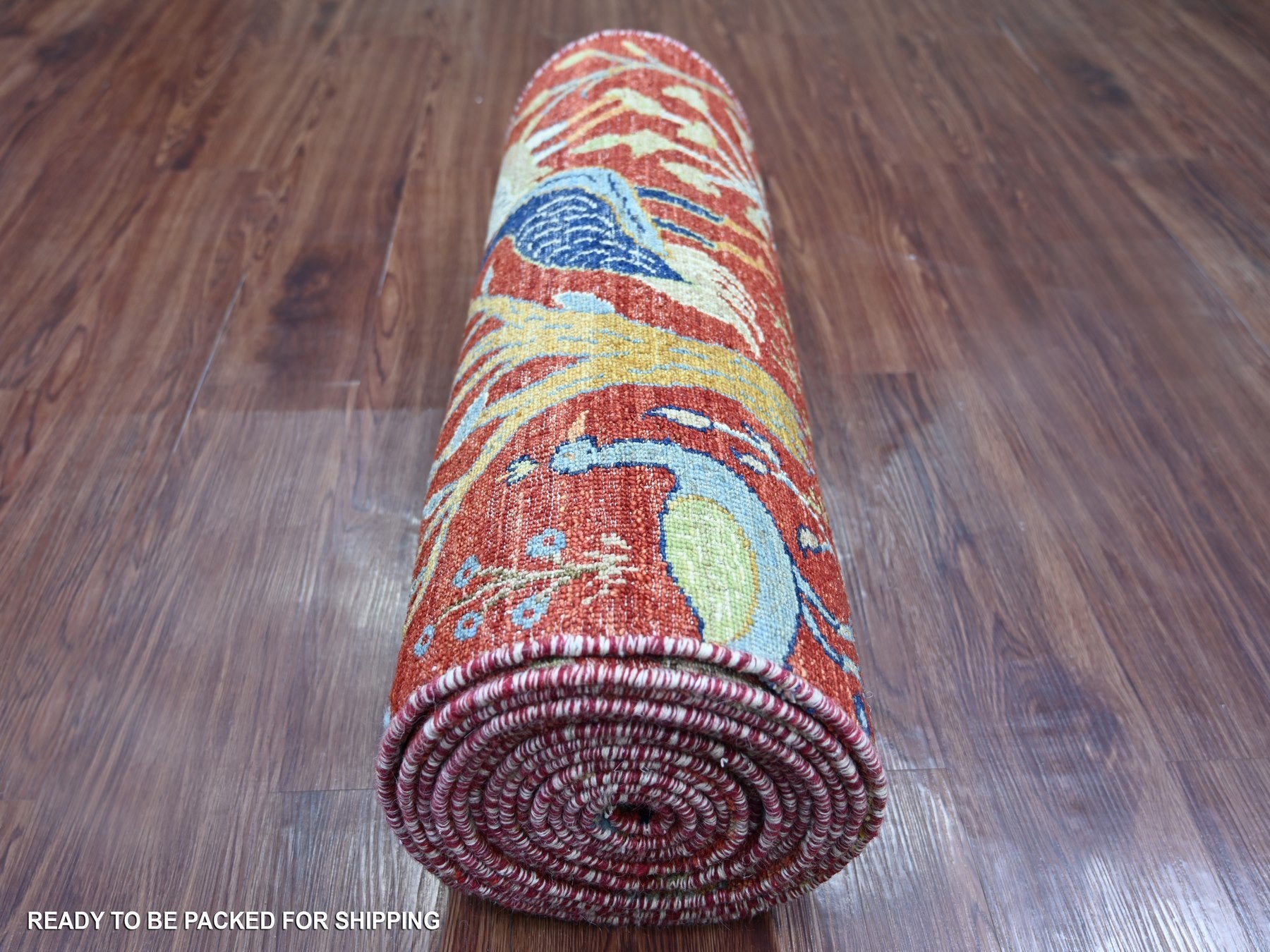 Peshawar Oushak hand-knotted wool runner in Red, 2'7" x 19'9" — SKU O021647 (view 4)