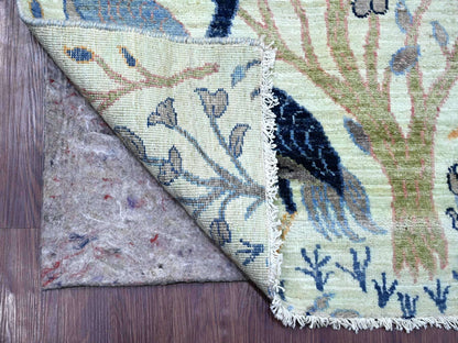 Green 2'7" x 12'3" Oushak And Peshawar Hand knotted Wool Rug - Sku: O021648