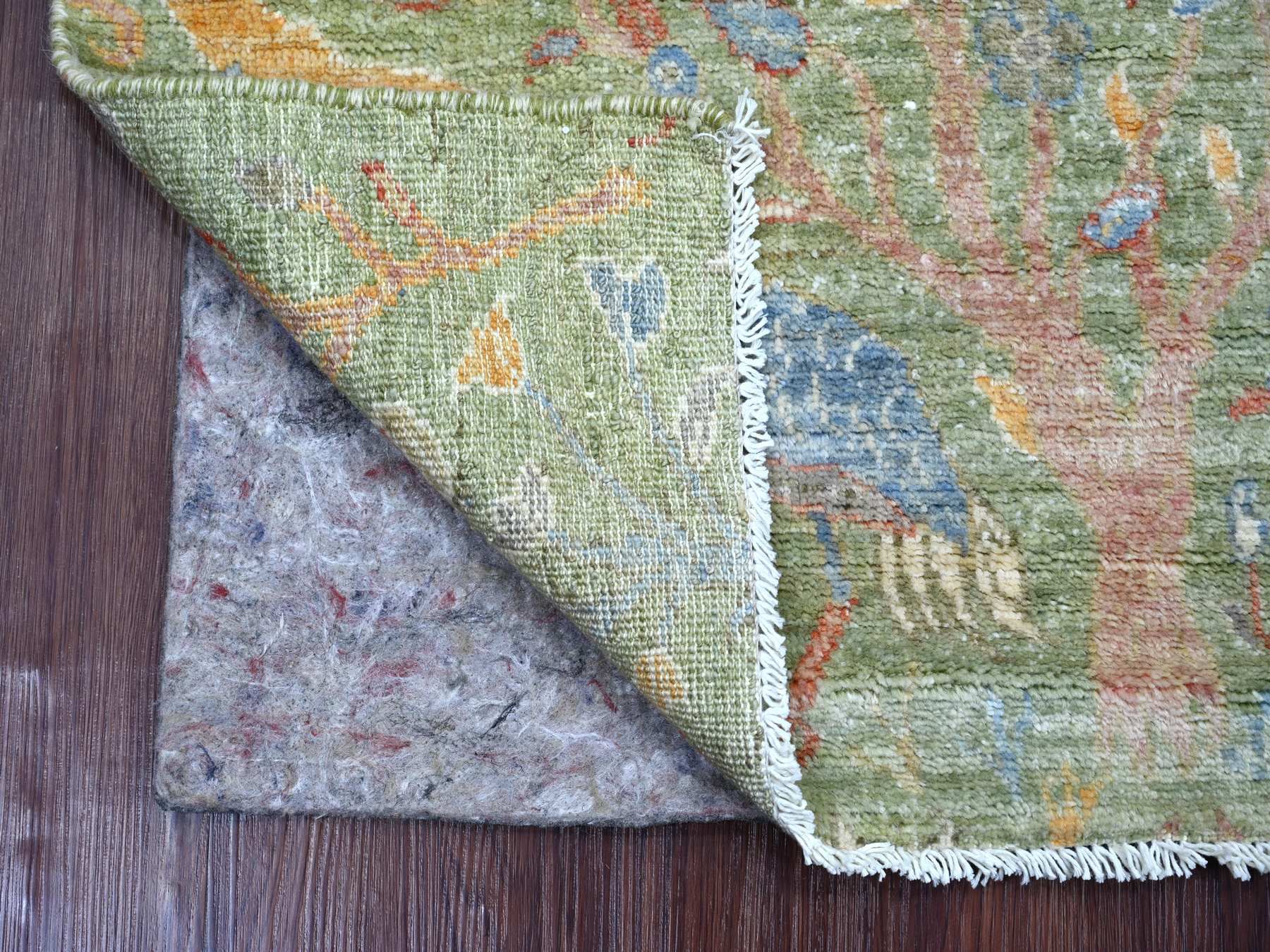 Green 2'1" x 3'0" Oushak And Peshawar Hand knotted Wool Rug - Sku: O021649