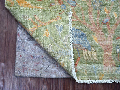 Green 2'1" x 3'0" Oushak And Peshawar Hand knotted Wool Rug - Sku: O021649
