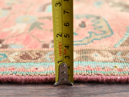 Pink 2'7" x 9'2" Vintage Hand knotted Wool Rug - Sku: O02164