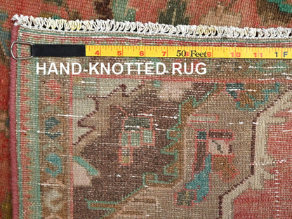 Vintage hand-knotted wool runner in Pink & Brown, 2'7" x 9'2" — SKU O02164 (view 7)