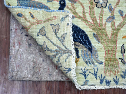 Green 2'7" x 6'3" Oushak And Peshawar Hand knotted Wool Rug - Sku: O021650