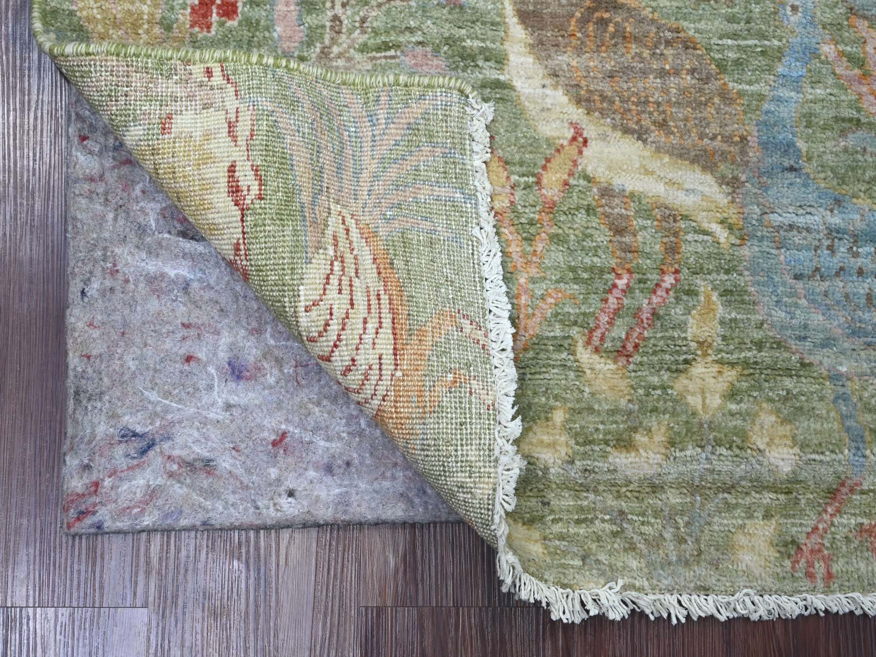 Green 3'0" x 5'0" Oushak And Peshawar Hand knotted Wool Rug - Sku: O021651