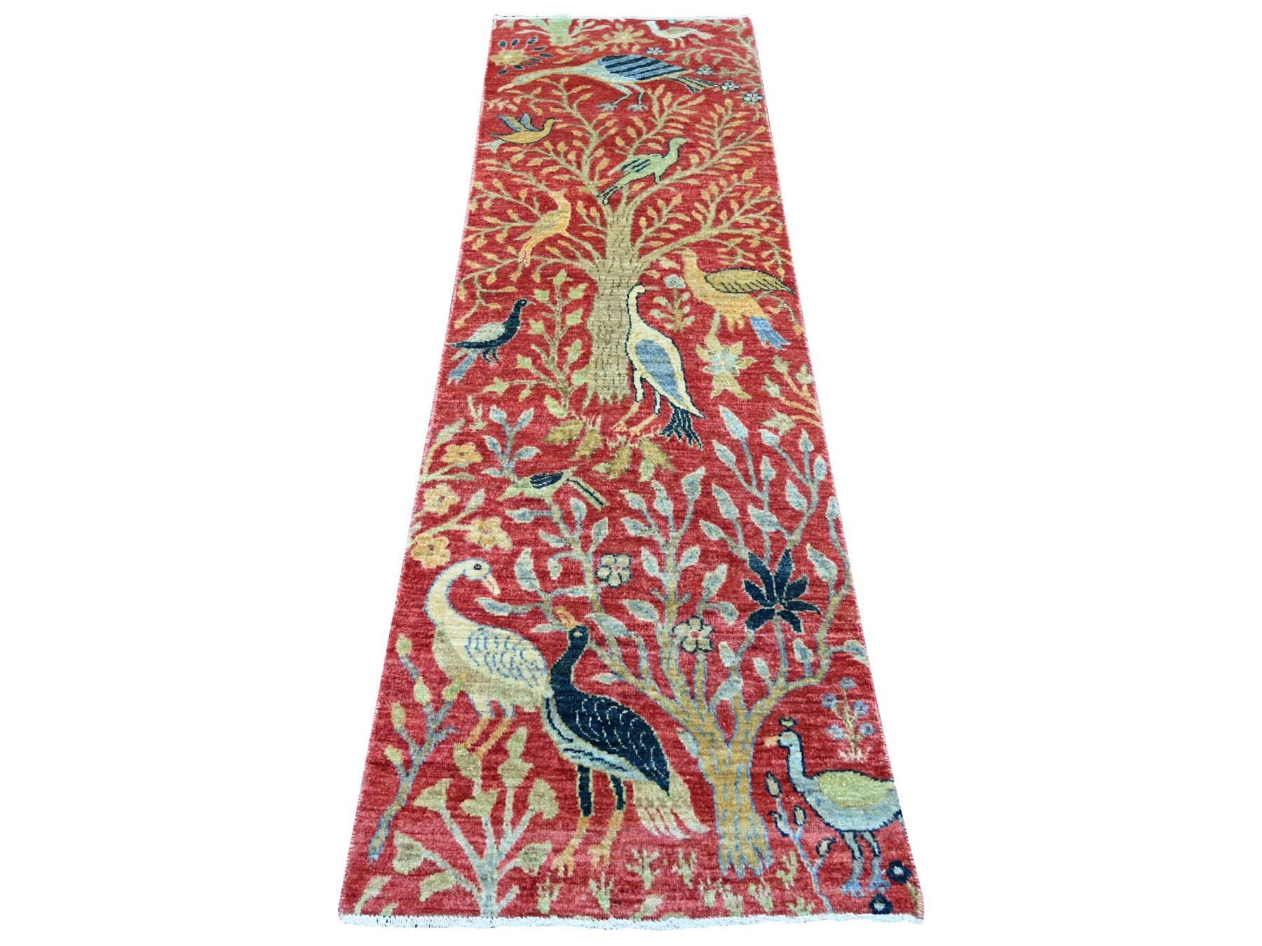 Peshawar Oushak hand-knotted wool runner in Red, 2'6" x 8'1" — SKU O021652