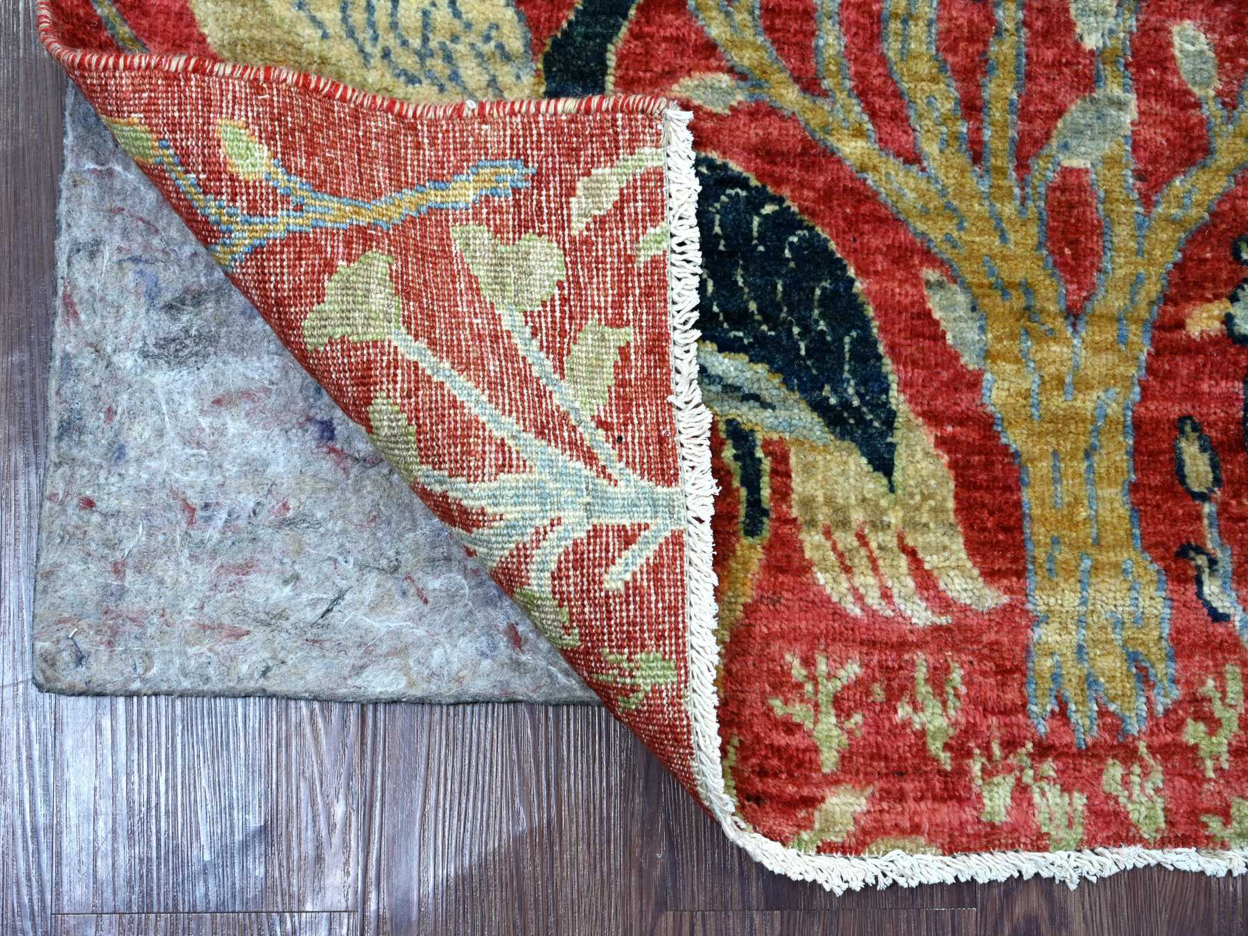 Peshawar Oushak hand-knotted wool runner in Red, 2'6" x 8'1" — SKU O021652 (view 2)