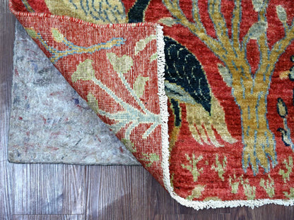 Peshawar Oushak hand-knotted wool runner in Red, 2'6" x 8'1" — SKU O021652 (view 2)