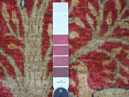 Peshawar Oushak hand-knotted wool runner in Red, 2'6" x 8'1" — SKU O021652 (view 3)