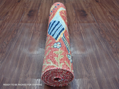 Peshawar Oushak hand-knotted wool runner in Red, 2'6" x 8'1" — SKU O021652 (view 4)