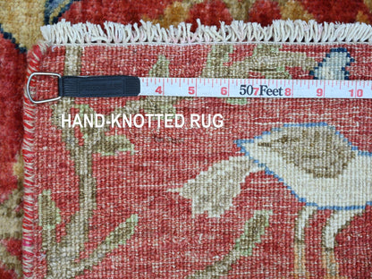 Peshawar Oushak hand-knotted wool runner in Red, 2'6" x 8'1" — SKU O021652 (view 6)
