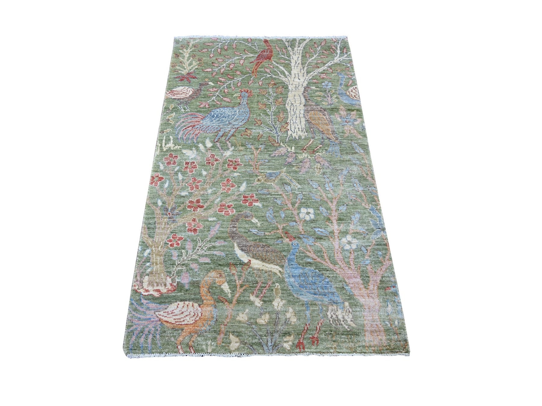 Green 3'0" x 4'11" Oushak And Peshawar Hand knotted Wool Rug - Sku: O021653