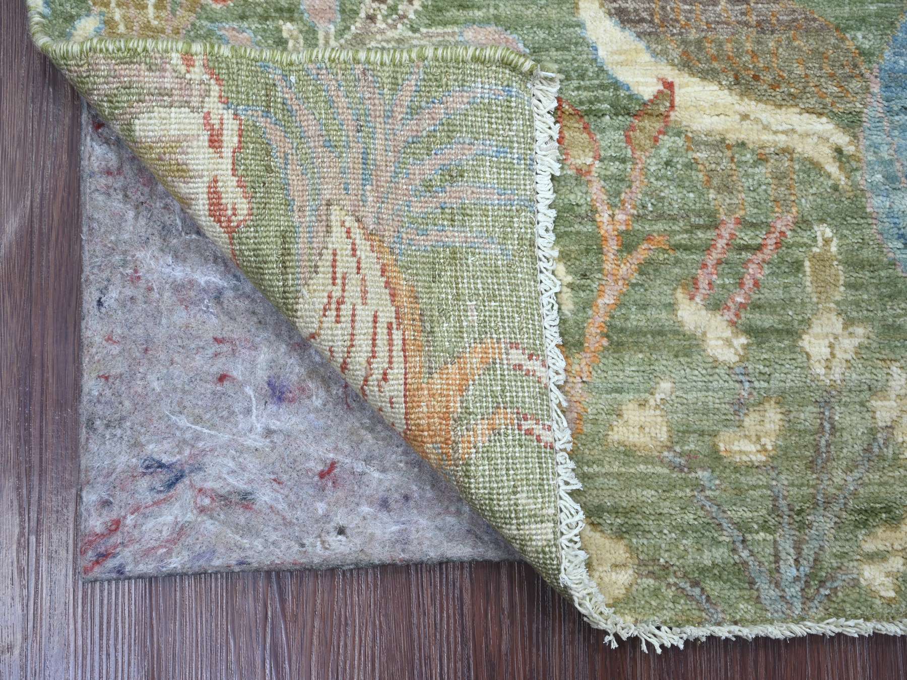 Green 3'0" x 4'11" Oushak And Peshawar Hand knotted Wool Rug - Sku: O021653