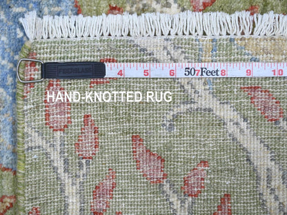 Green 3'0" x 5'3" Oushak And Peshawar Hand knotted Wool Rug - Sku: O021655