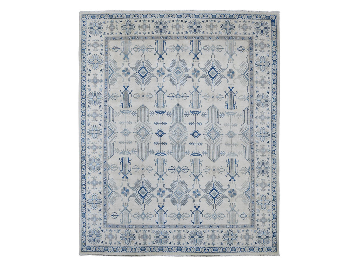 Kazak Kazak hand-knotted wool rug in Ivory, 7'10" x 9'9" — SKU O021656