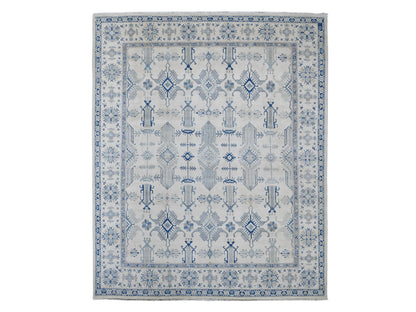 Kazak Kazak hand-knotted wool rug in Ivory, 7'10" x 9'9" — SKU O021656
