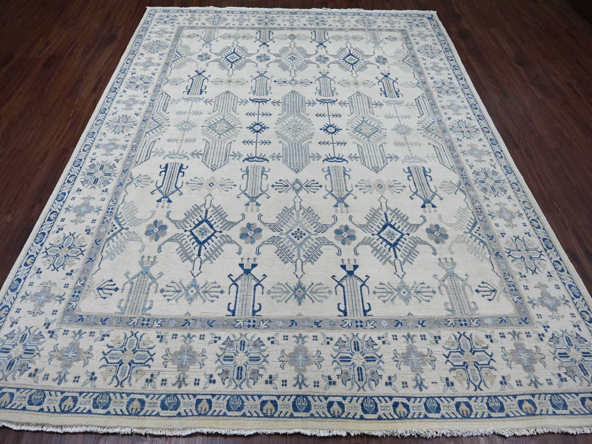 Kazak Kazak hand-knotted wool rug in Ivory, 7'10" x 9'9" — SKU O021656 (view 2)