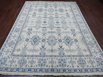 Kazak Kazak hand-knotted wool rug in Ivory, 7'10" x 9'9" — SKU O021656 (view 2)