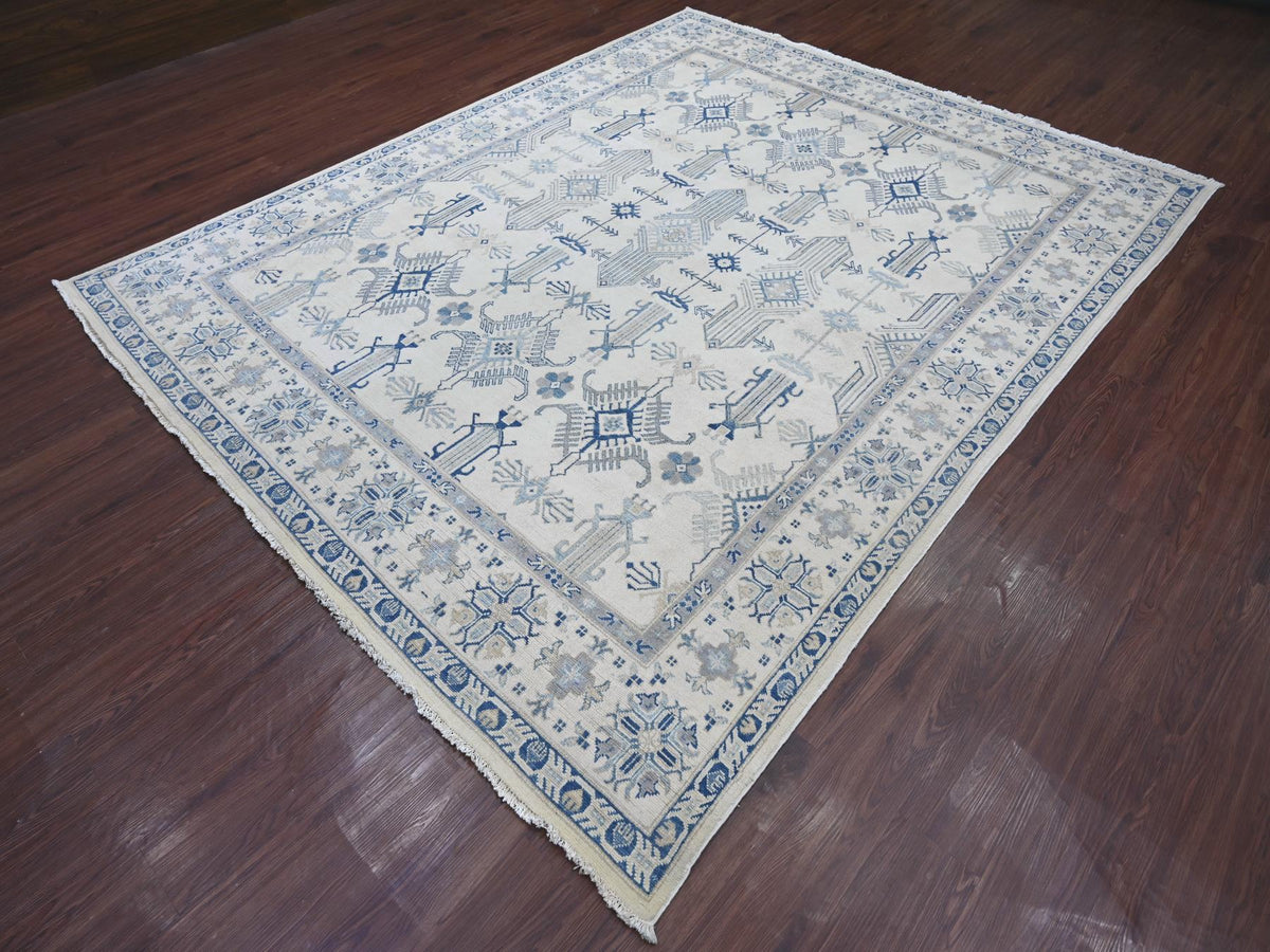 Kazak Kazak hand-knotted wool rug in Ivory, 7'10" x 9'9" — SKU O021656 (view 3)