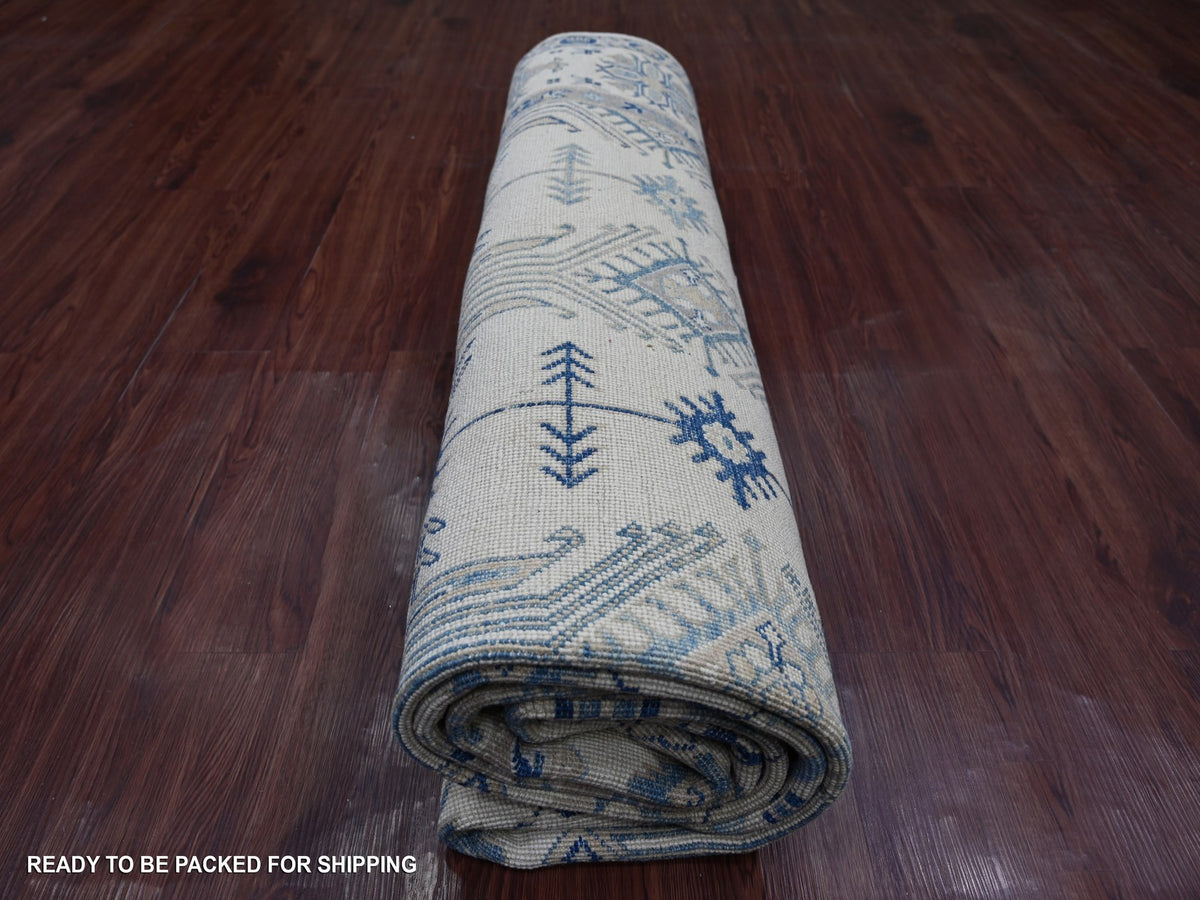 Kazak Kazak hand-knotted wool rug in Ivory, 7'10" x 9'9" — SKU O021656 (view 9)