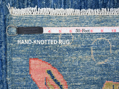 Blue 4'11" x 6'10" Modern and Contemporary Hand knotted Wool Rug - Sku: O021657