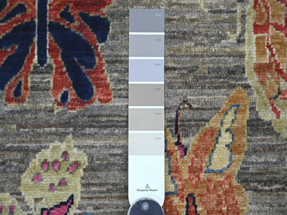 Peshawar Modern / Contemporary hand-knotted wool rug in Gray, 3'10" x 5'11" — SKU O021658 (view 3)