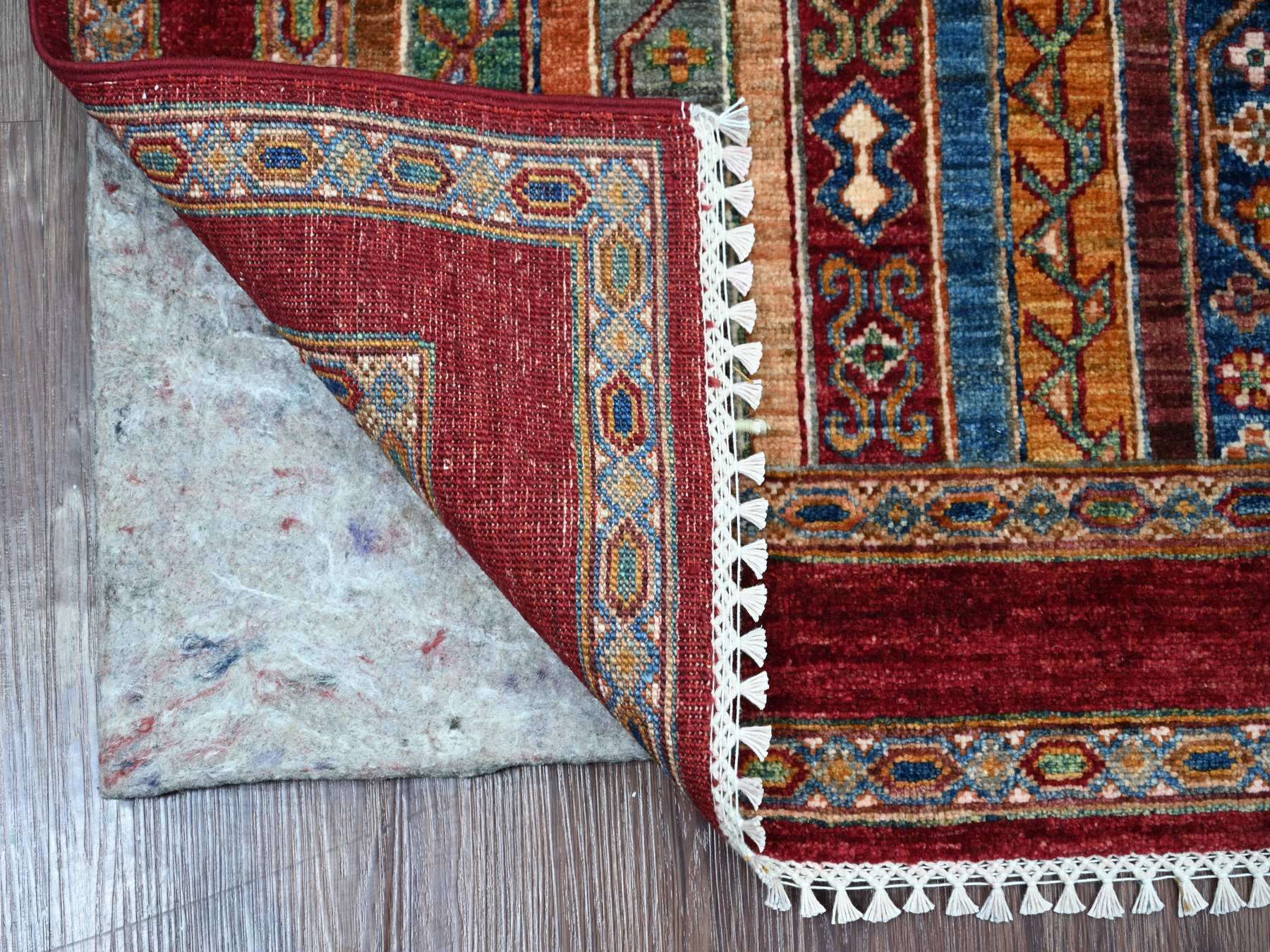 Kazak Tribal & Geometric hand-knotted wool runner in Red, 2'8" x 8'5" — SKU O021665 (view 2)