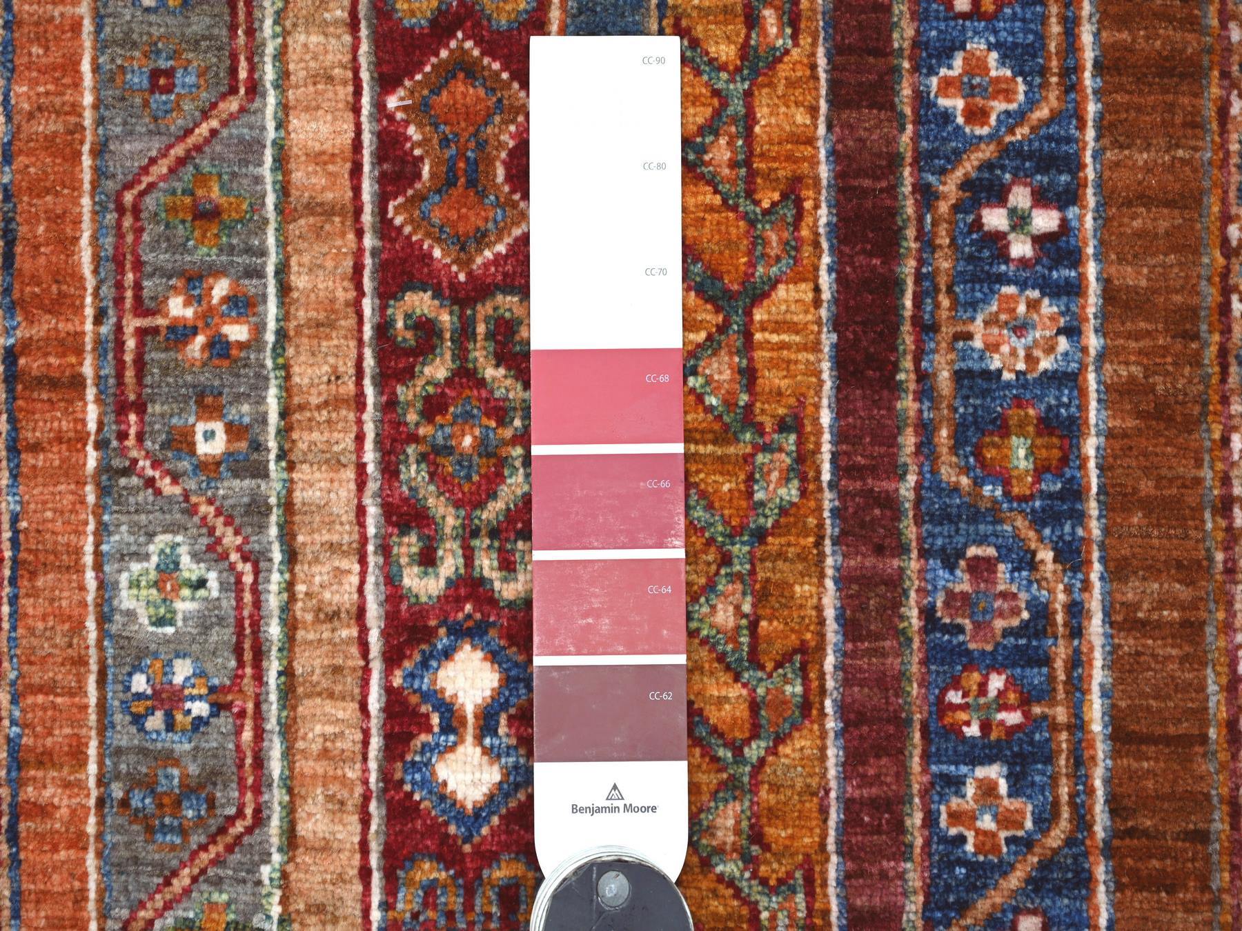 Kazak Tribal & Geometric hand-knotted wool runner in Red, 2'8" x 8'5" — SKU O021665 (view 3)