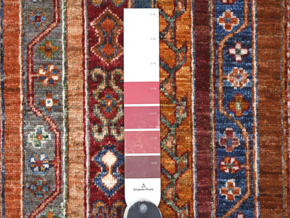 Kazak Tribal & Geometric hand-knotted wool runner in Red, 2'8" x 8'5" — SKU O021665 (view 3)