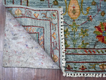 Blue 2'10" x 8'5" Tribal & Geometric Hand knotted Wool Rug - Sku: O021666