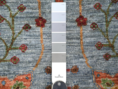 Blue 2'10" x 8'5" Tribal & Geometric Hand knotted Wool Rug - Sku: O021666