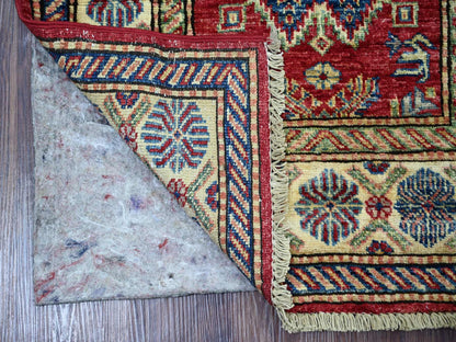 Kazak Tribal & Geometric hand-knotted wool runner in Red & Ivory, 2'4" x 6'9" — SKU O021667 (view 2)
