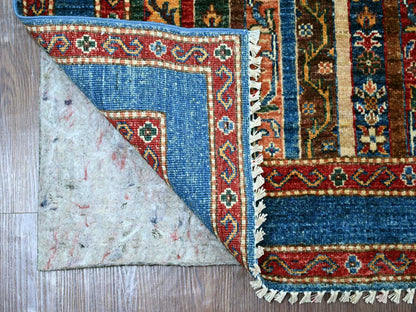 Blue 2'10" x 8'1" Tribal & Geometric Hand knotted Wool Rug - Sku: O021670