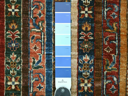 Blue 2'10" x 8'1" Tribal & Geometric Hand knotted Wool Rug - Sku: O021670