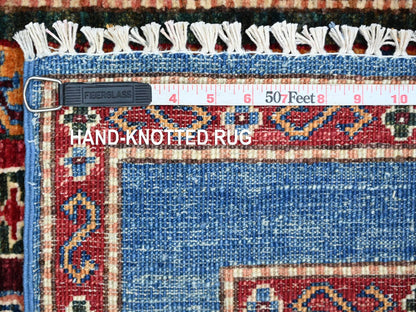 Blue 2'10" x 8'1" Tribal & Geometric Hand knotted Wool Rug - Sku: O021670