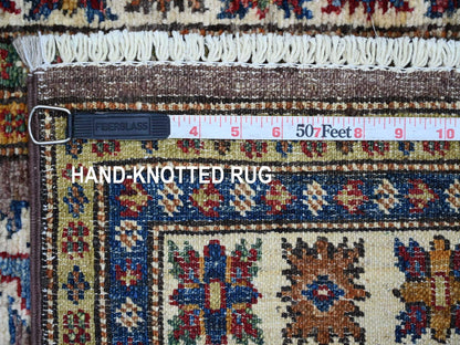 Brown 2'7" x 9'4" Tribal & Geometric Hand knotted Wool Rug - Sku: O021671